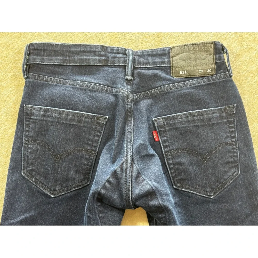 Levi's Mens 511 Commuter Slim Fit Dark Wash Blue Jeans 29x30 Meas: 29x28.5